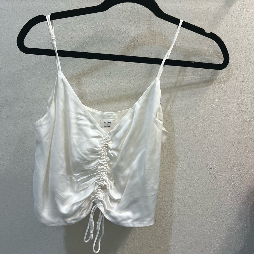 Wilfred Aritzia Silk Bow Tank